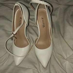White high heels